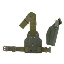 Pistolera rígida con panel de pierna Glock verde