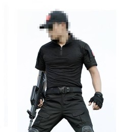 Camiseta combat manga corta negra