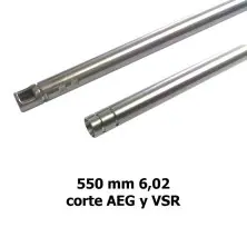 Cañón 550 mm 6,02 stainless steel AEG y VSR Fijo Custom