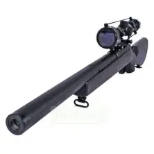 Sniper airsoft muelle MB02 negro WELL con bípode y mira