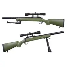 Sniper airsoft muelle MB02 verde WELL con bípode y mira