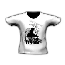 Camiseta manga corta USMC blanca