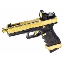Pistola GBB EU17 Glock 17 negra y tan + BDS Vorks Nuprol
