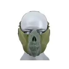 Máscara facial calavera y orejas verde