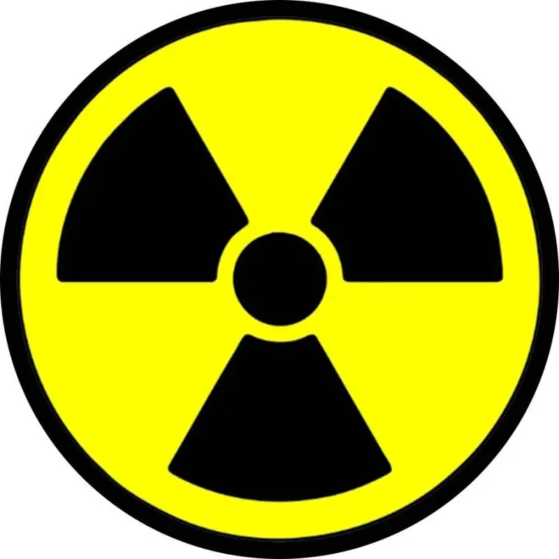 Parche tela impresa símbolo químico radiación