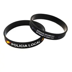 Pulsera goma silicona Policía Local y lema