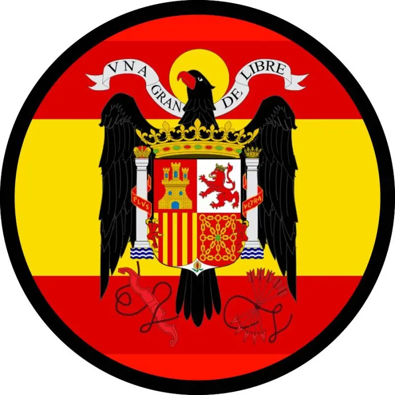 Parche bandera España con escudo G.C. 8 cm