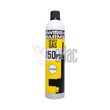 Botella gas airsoft Heavy 150 PSI con silicona 600 ml amarilla Swiss Arms
