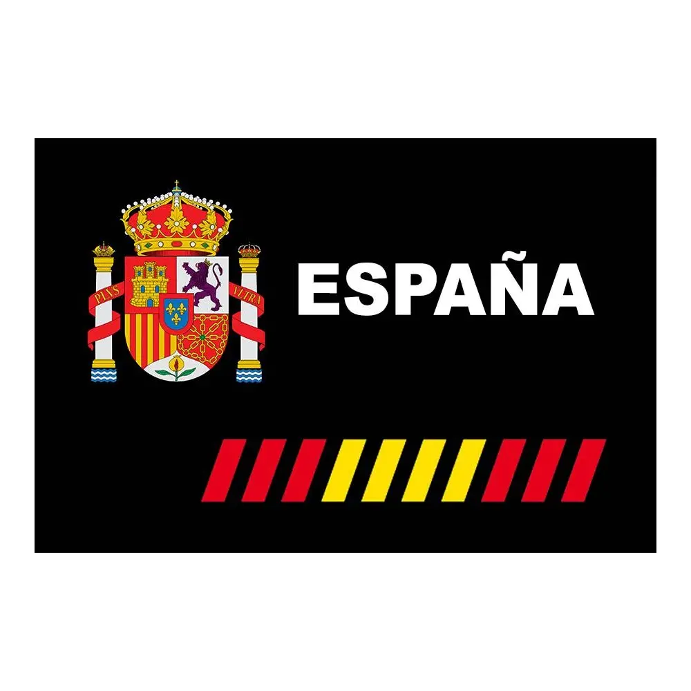Parche rectangular España negro y escudo