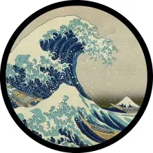 Parche ola japonesa redondo