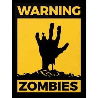 Parche cartel Warning Zombies