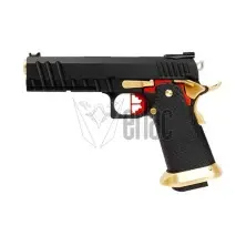 Pistola Hi-capa HX2002 full metal negra/dorada/roja