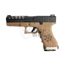 Pistola Glock 17 VX0111 Hex-cut full metal tan/negra